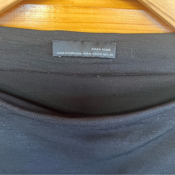 ZARA Long Sleeve Asymmetric Tiered Top Tunic Blouse Size Medium Black - Picture 4 of 6